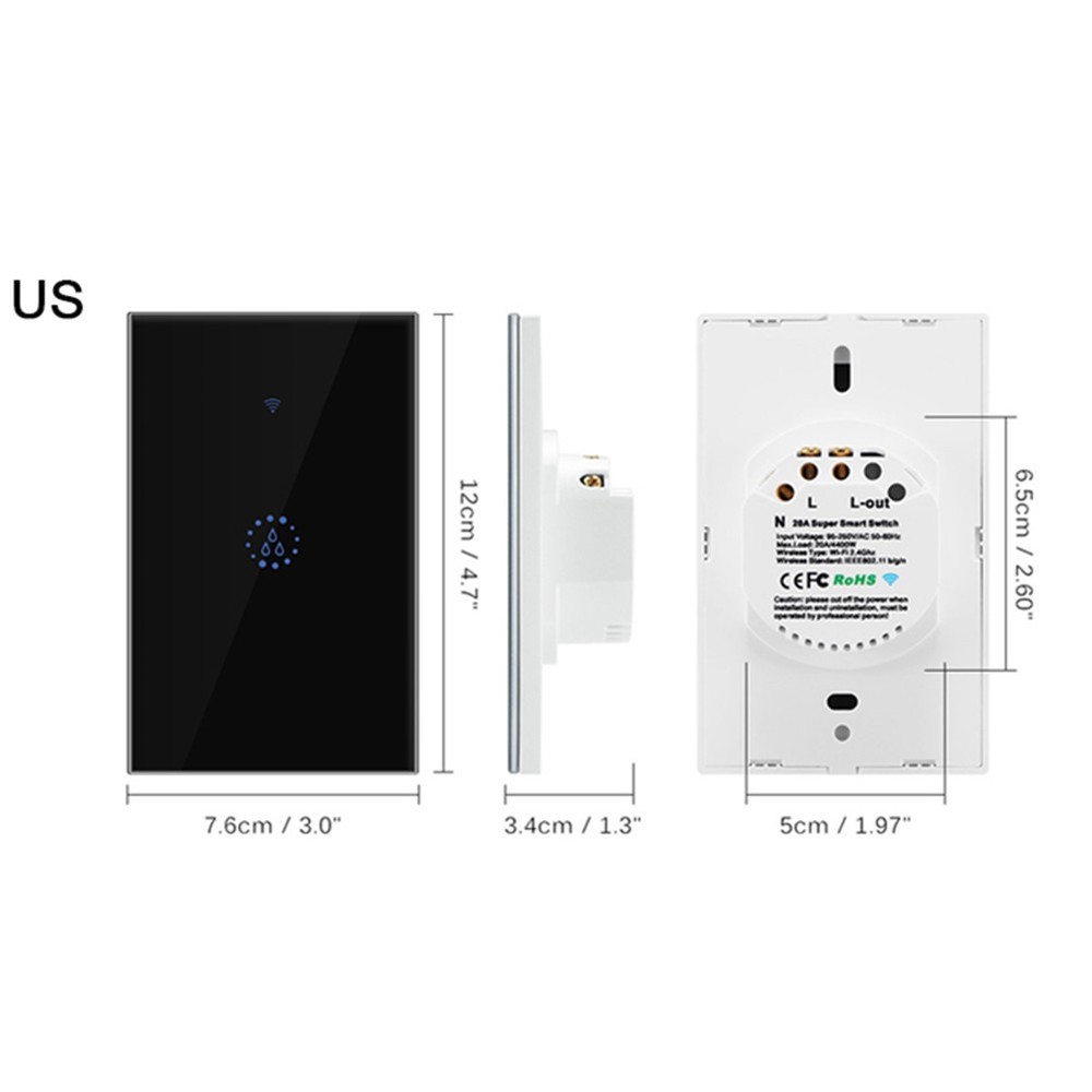US WIFI Smart Boiler Switch Water Heater APP Remote Voice Control Timer Switch
