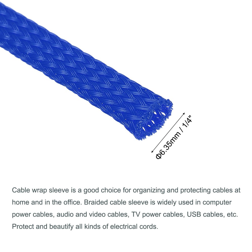 Expandable Sleeving 1/4-inch 100ft Cable Sleeve Blue