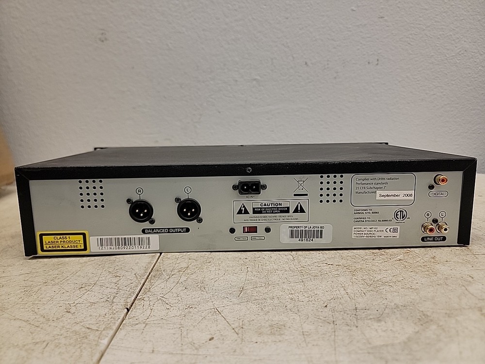 NUMARK MP102 Professional MP3 CD Player Rack Mount