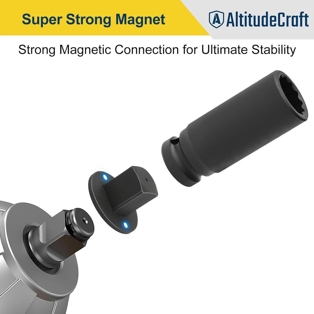 4-Pack Low Profile Impact Socket Adapter Set, Drive Reducing Ratchet Adapter Set