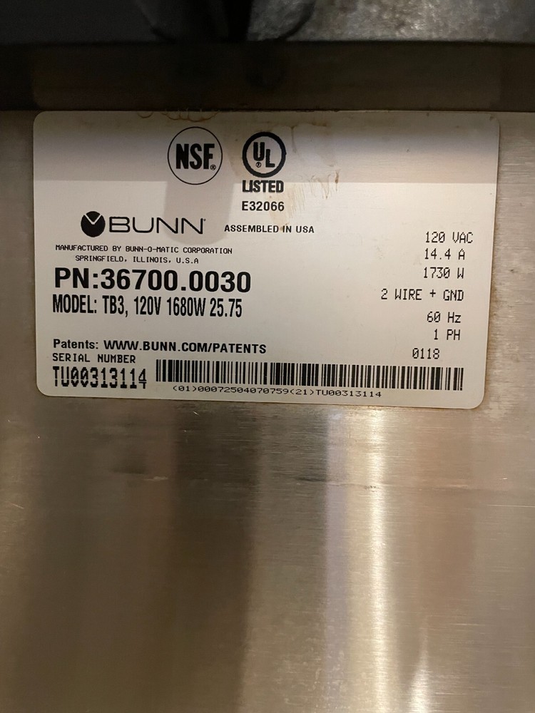 Bunn TB3 - 3 Gallon Iced Tea Brewer with Quickbrew