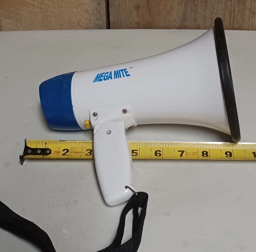Vintage Blue/White Mega Mite Megaphone