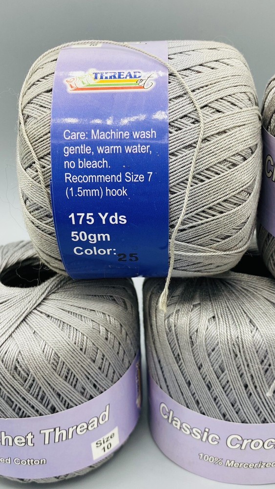 Classic Crochet Thread by ThreadArt. Lot of 5