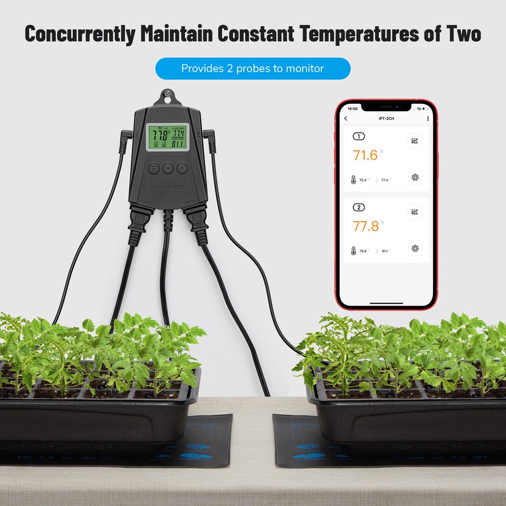 Inkbird Wifi Temp Controller Heating Mat Seedling Thermostat Seed Germination US