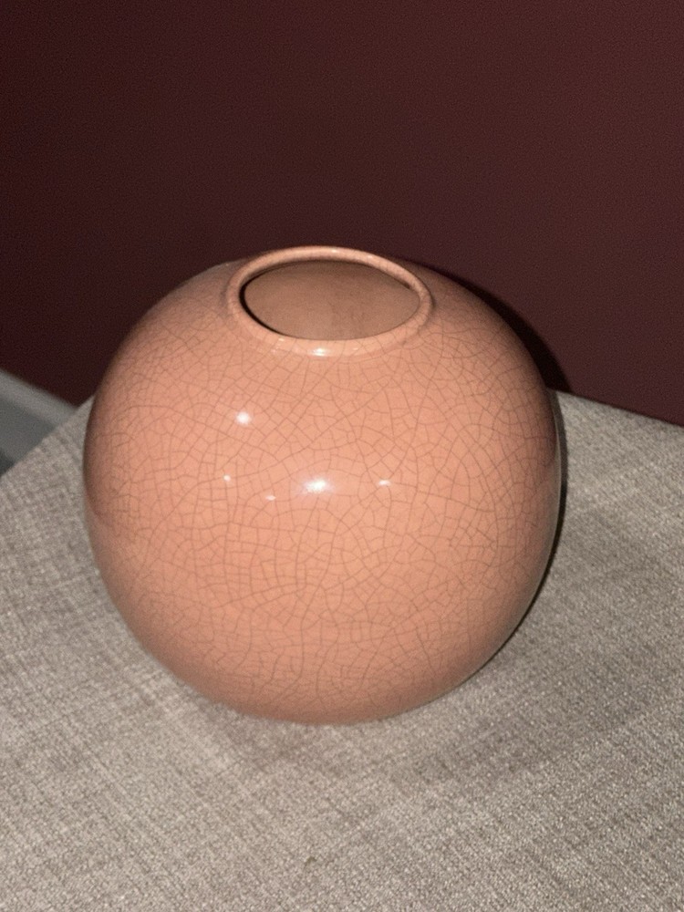 Pink Crackle Glaze  Vintage Pottery