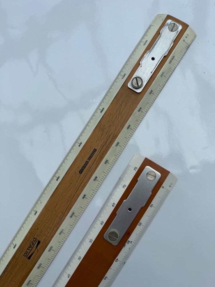 Drafting machine scale rules pair Ozalid 12” & 20”