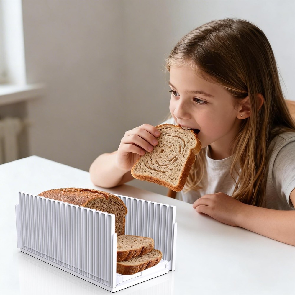 Bread Slicer,Adjustable Thickness And Width Guide Bread Slicer, Foldable and ...