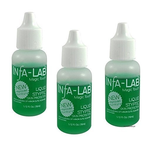 Infalab Magic Touch Liquid Styptic Skin Protector Stop Bleeding Cuts (3 Green