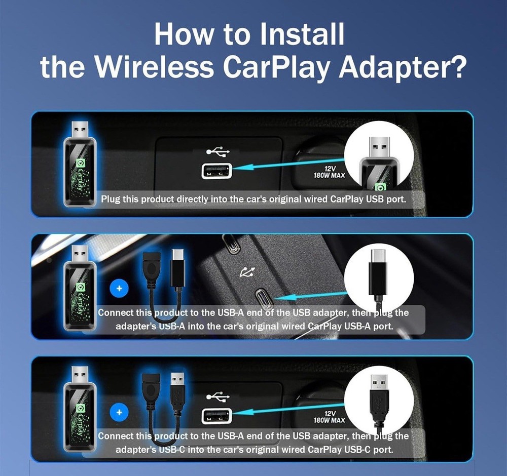 Wireless CarPlay Adapter Plug and Play Conversion Box New Sealed