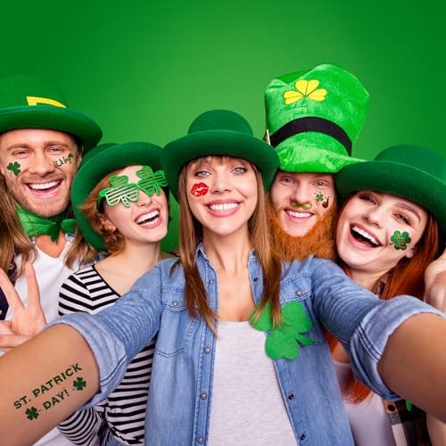 Day Temporary Tattoos, 23 Sheets St Patricks Day Glitter St Patricks