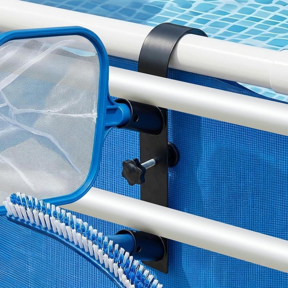 Swimming Pool Pole Hanger Pool Leaf Skimmer Net Holder for Brushes Hose Nets