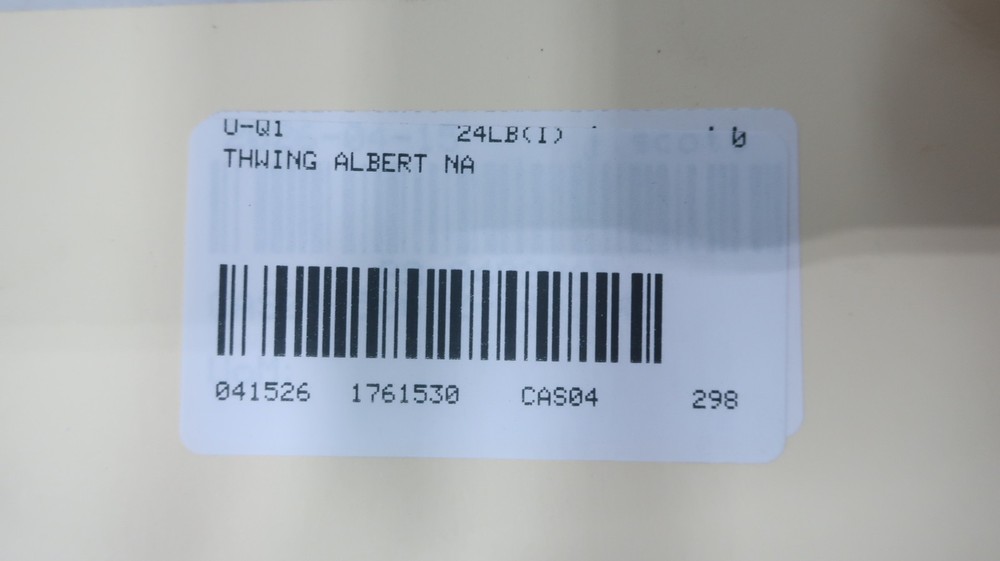 Thwing Albert Elmendorf Tearing Tester