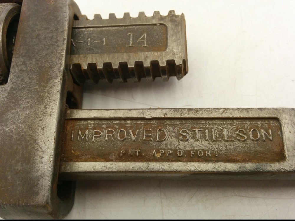 VINTAGE THE RIDGE TOOL CO. IMPROVED STILLSON #14 PIPE/MONKEY WRENCH