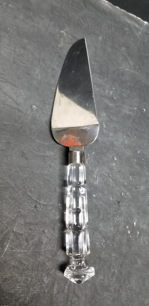 GODINGER CRYSTAL GLASS CAKE PIE SERVER KNIFE 11 3/4"