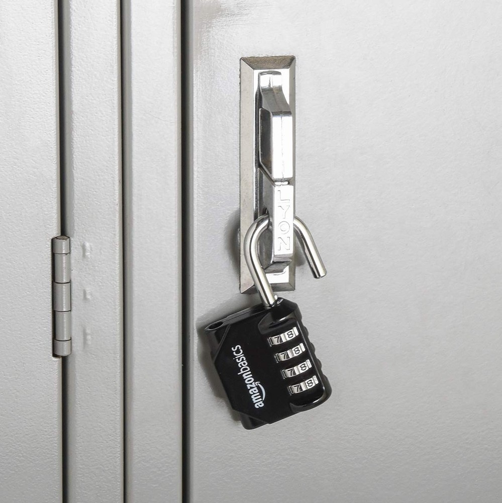 Amazon Basics 4-Digit Combination Lock, Black, 2-Pack Black