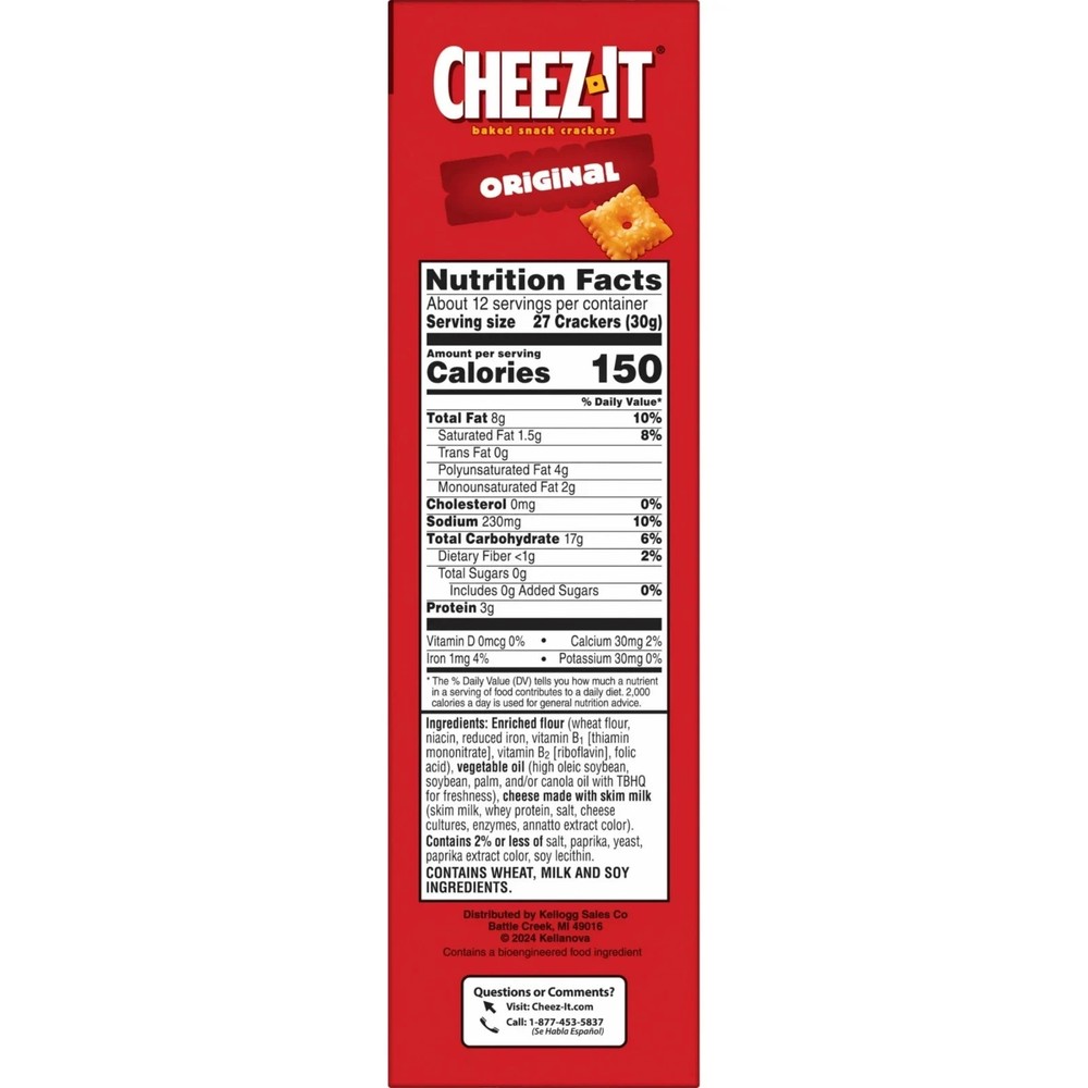 ( 2 Pack ) Cheez-It Original Cheese Crackers, Baked Snack Crackers, 21 oz