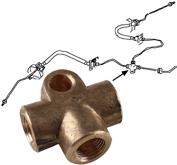 T2 Bay Brake Pipe Connector 3 Point Type 2 Camper Van and Split