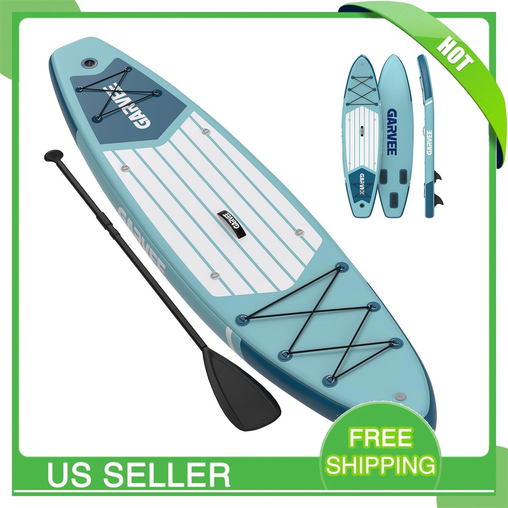 Inflatable Upright Paddle Board 10.6ft Extra Wide Pulp Board Non-Slip Deck