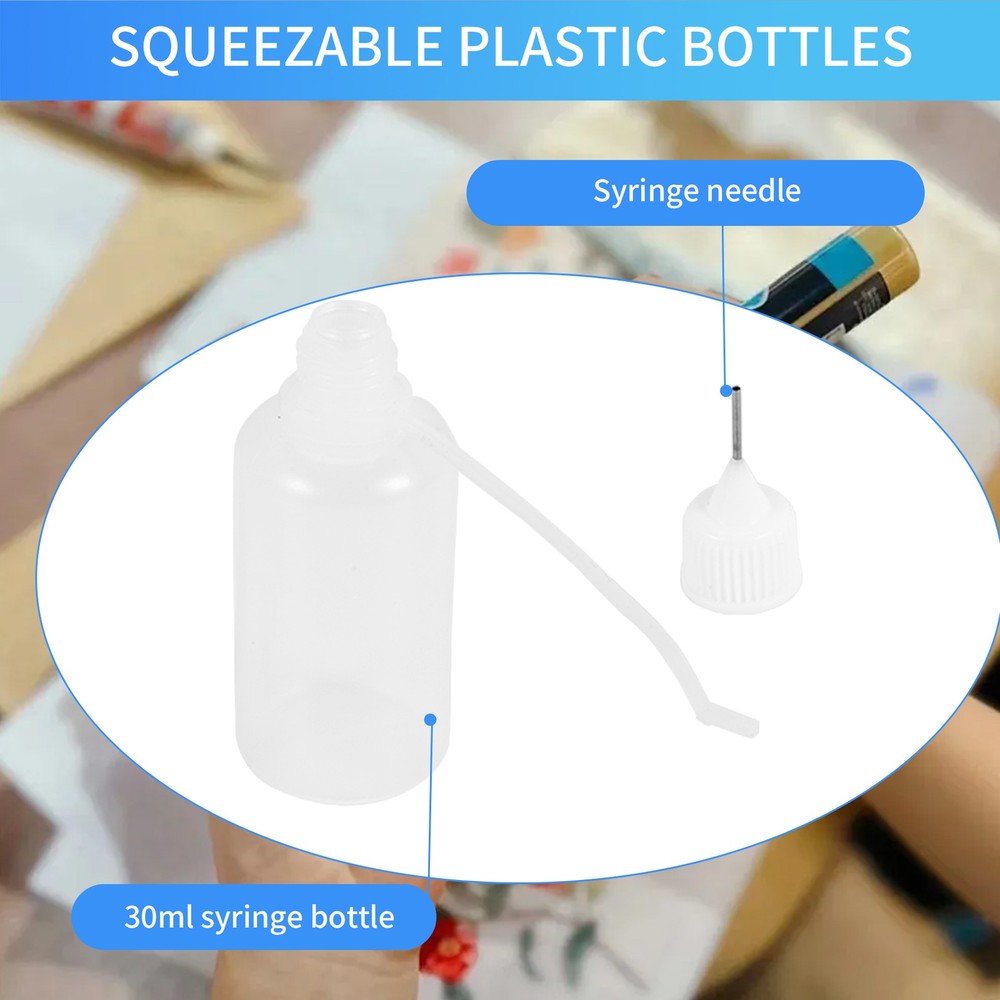 10Pcs 30Ml Plastic Squeezable Tip Applicator Bottle Refillable Dropper3580