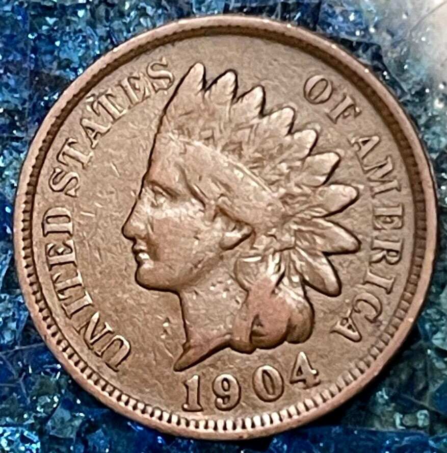 1904 INDIAN HEAD CENT EARLY COPPER PENNY PARTIAL LIBERTY