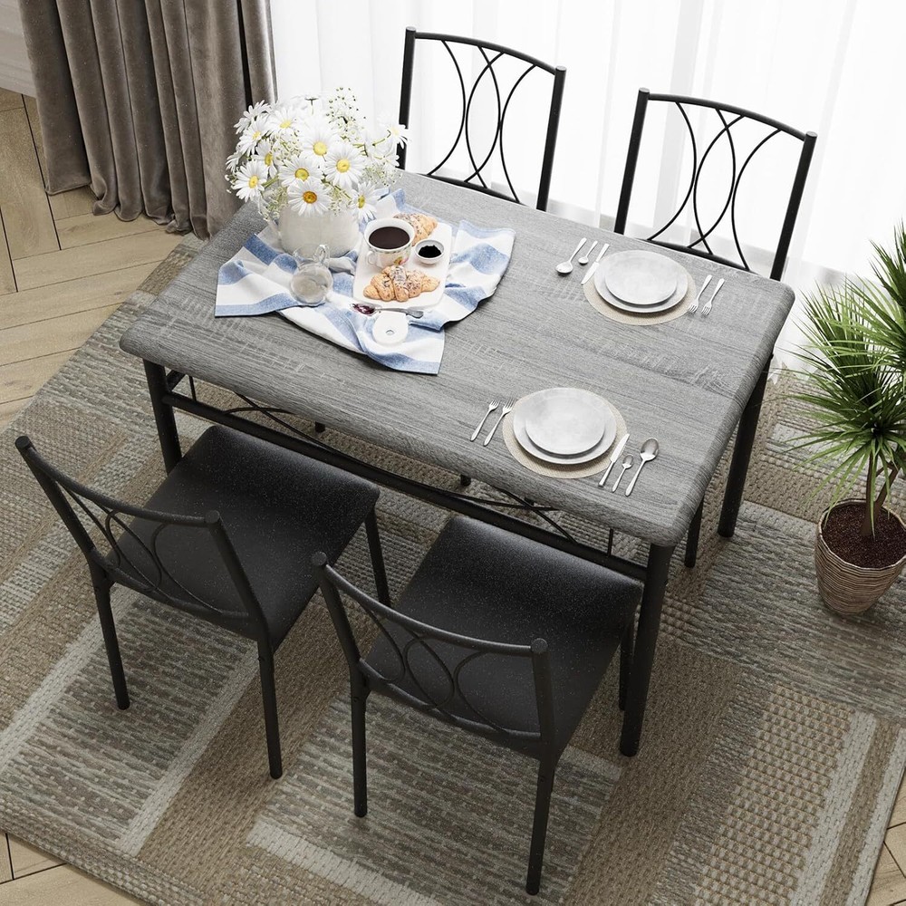 Dining Table Set for 4, Ktichen Table with 4 Chairs for Kitchen & Dining Room