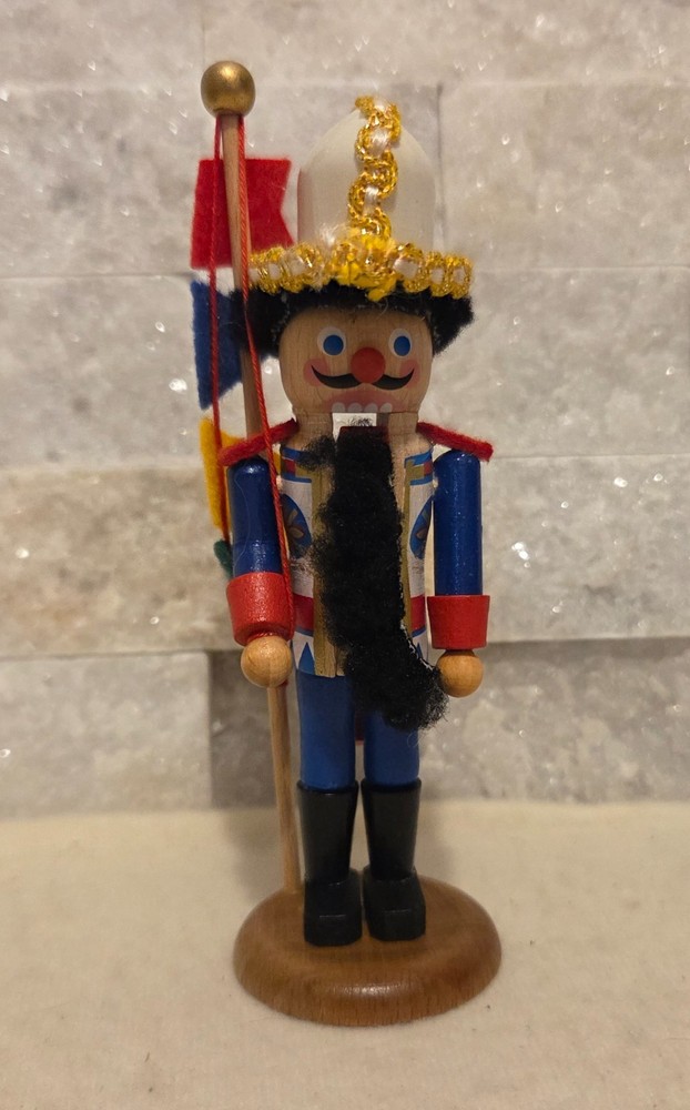 Vintage Steinbach Mini Nutcracker With Flags Admiral Germany