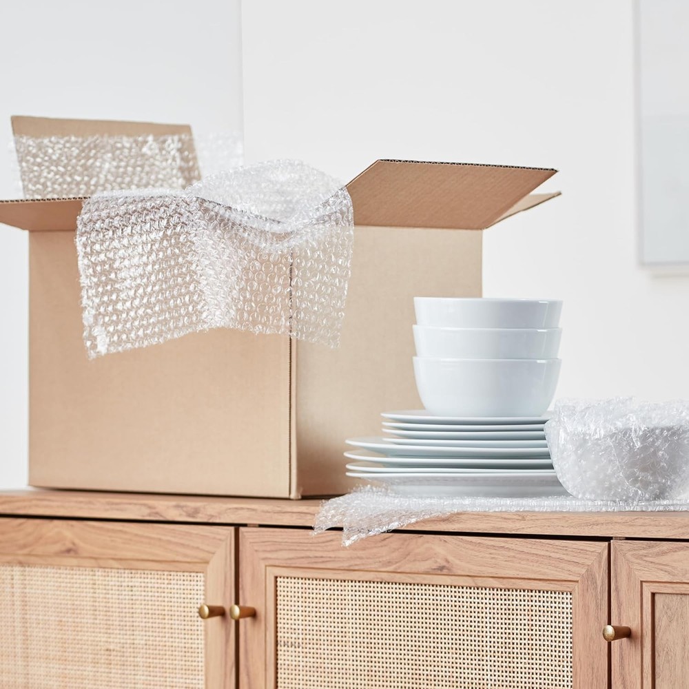 Amazon Basics Bubble Cushioning Wrap Packing Material for Fragile Items, Perfora