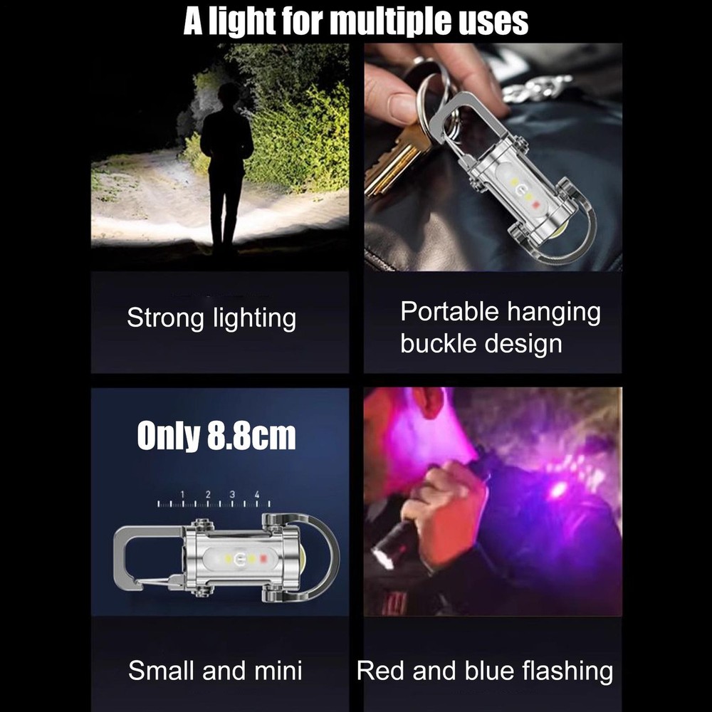 Keychain Flashlight Small Keychain Flashlight USB Charging All-Weather