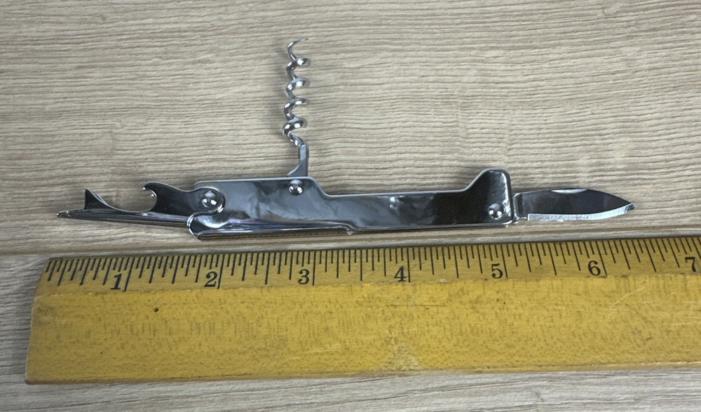 Vintage Waiters Corkscrew Bottle Opener Multi-Purpose Bar Tool