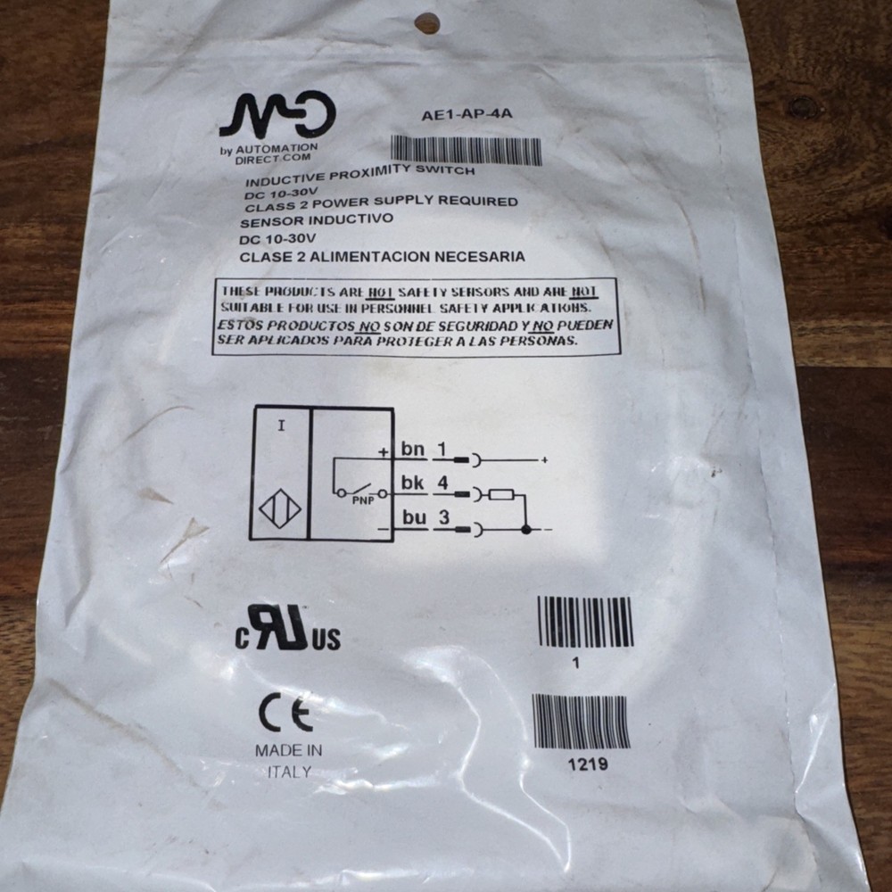 AUTOMATION DIRECT AE1-AP-4A INDUCTIVE PROXIMITY SWITCH, NEW, LO1