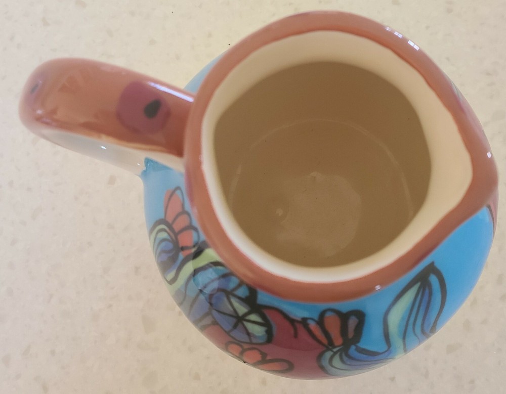 Southwest Saguaro Cactus Hand-Painted Pottery Pitcher