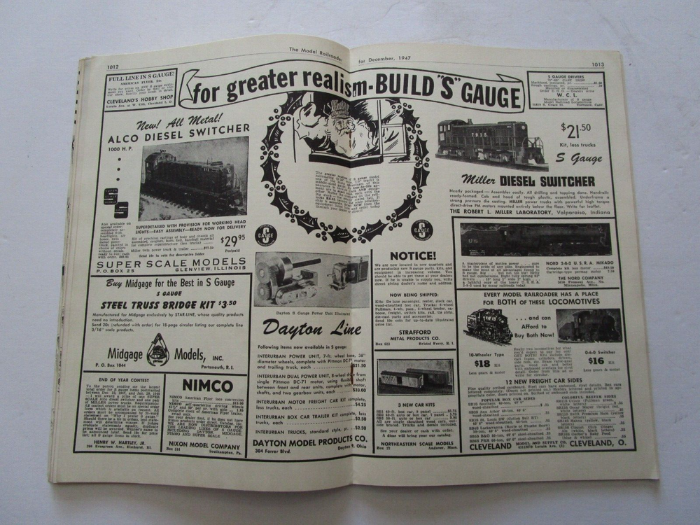 Model Railroader December 1947 Locos Benchwork Interurbans Nice! L@@K