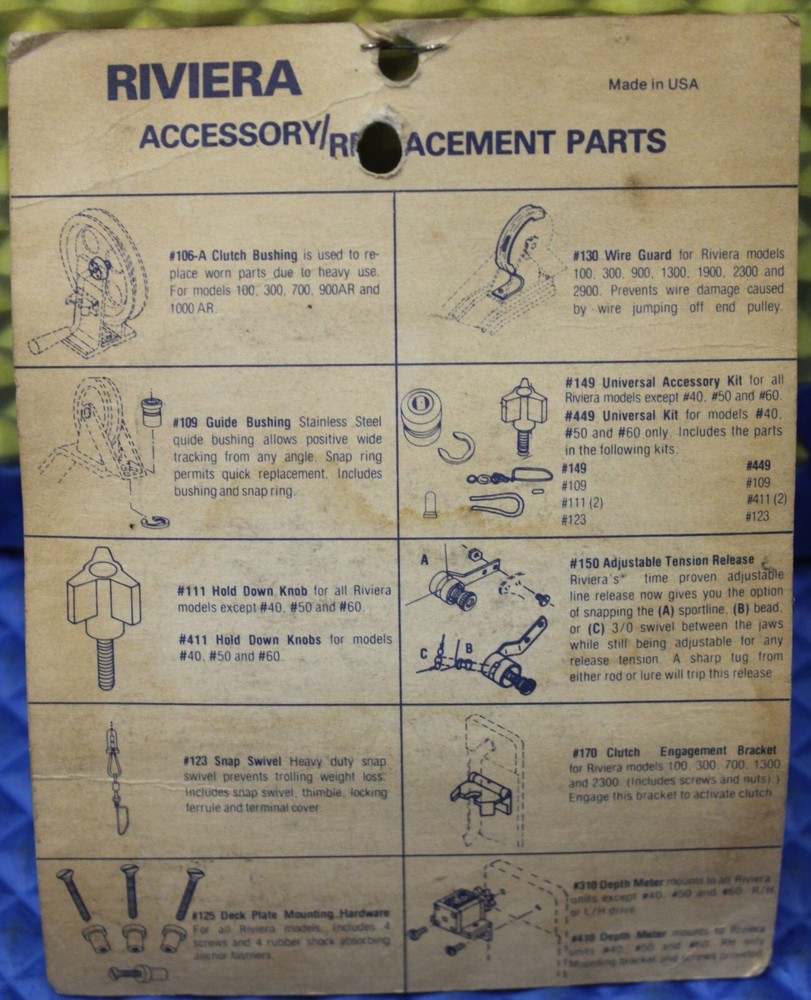 Riviera Deep Troller Deck Plate Mounting Hardware 125