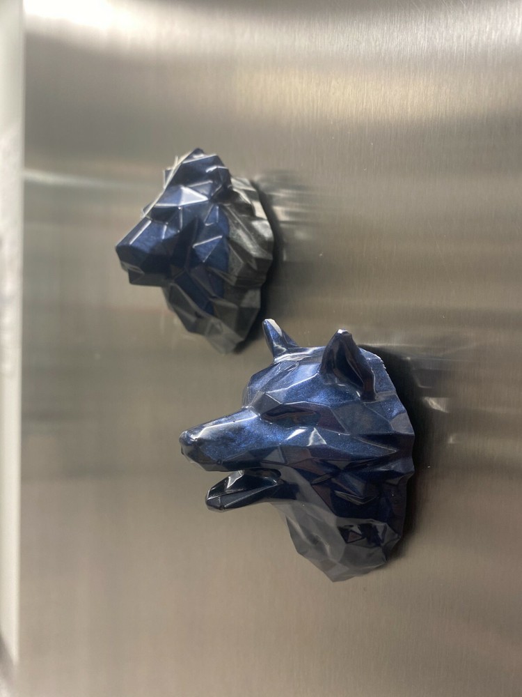Handmade Midnight Blue & Gray Resin Magnets