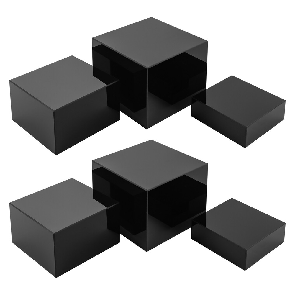 6 Pcs Acrylic Display Risers Acrylic Boxes Acrylic Display Nesting Cubes Black