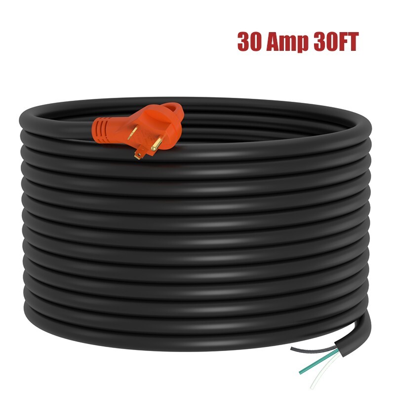 30FT 30 Amp RV Cord W/6" Loose End Plug With Handles Generator Power Cord