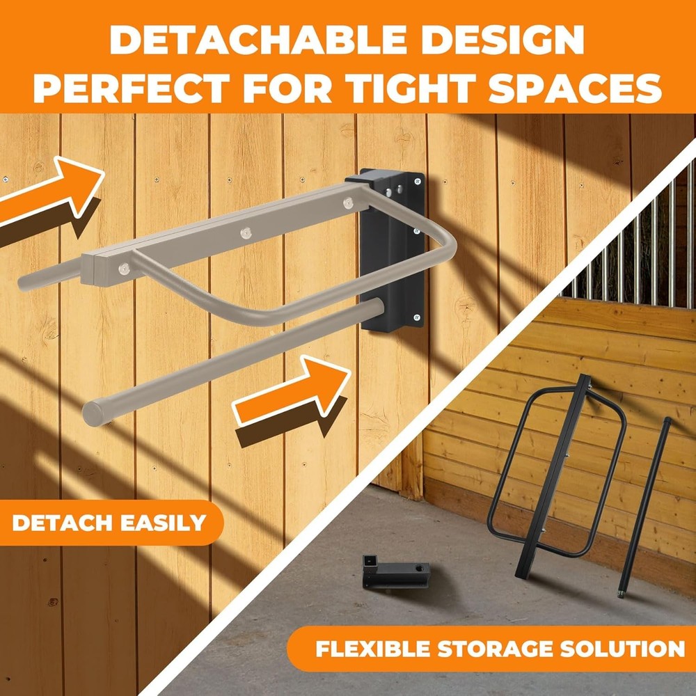 4 Pack Saddle Rack with Pad Bar,Heavy Duty Wall Mounted Saddle Rack, Saddle Stan