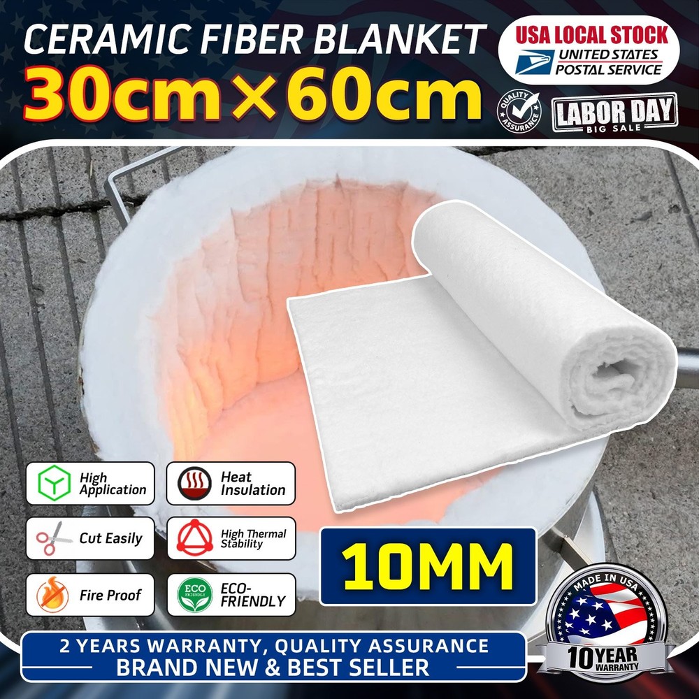High Quality 30cm×60cm 10mm Thick Ceramic Fiber Insulation Blanket Fireproof