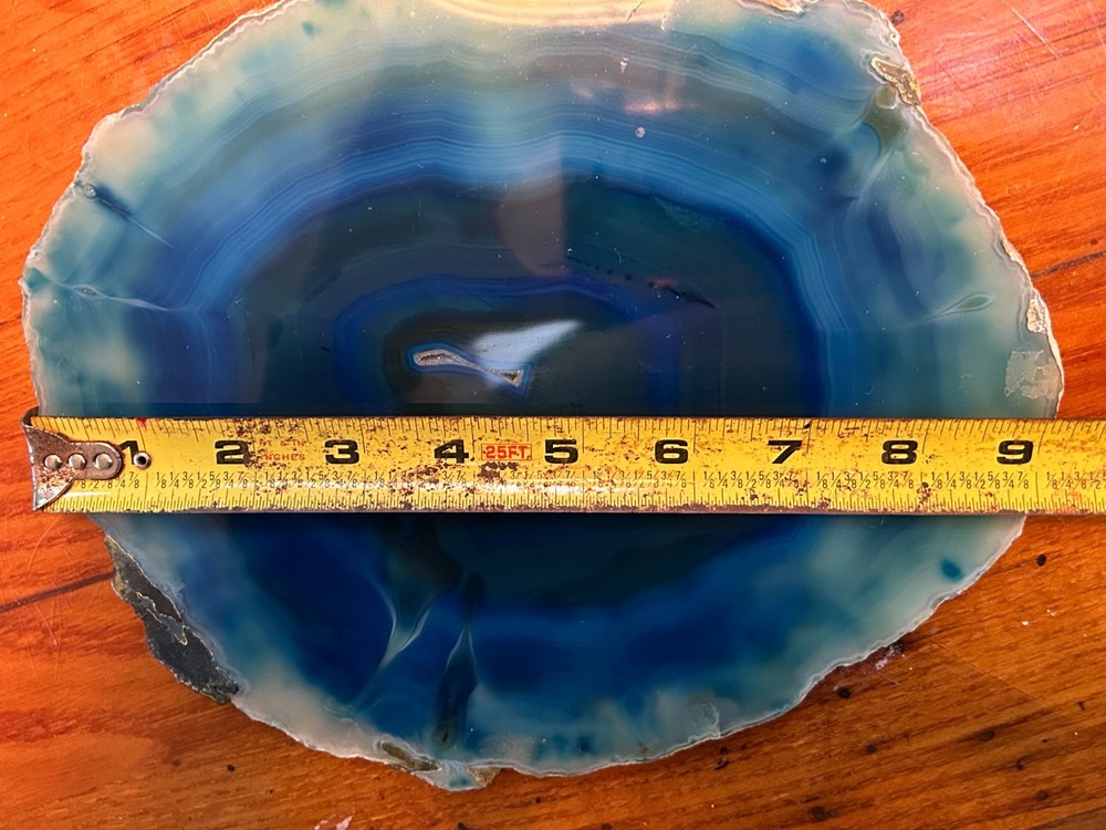 Blue Dyed Agate Slice 9.5''