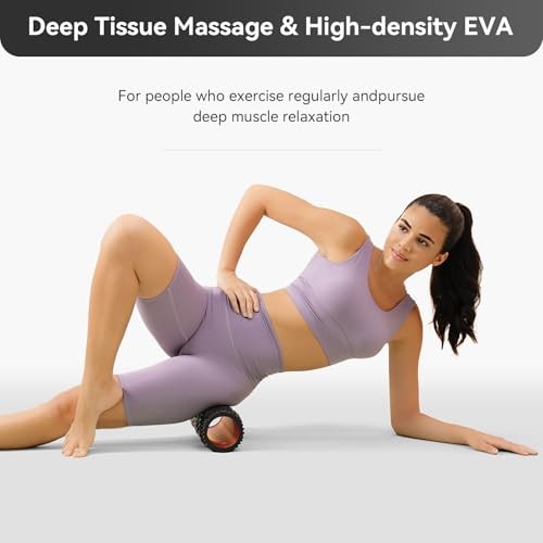 Foam Roller High-Density Exercise Roller, Deep Tissue Muscle Massage, Black