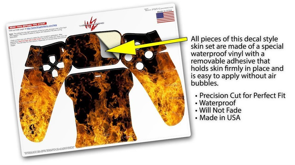 Skin Sony PS5 Controller Open Fire