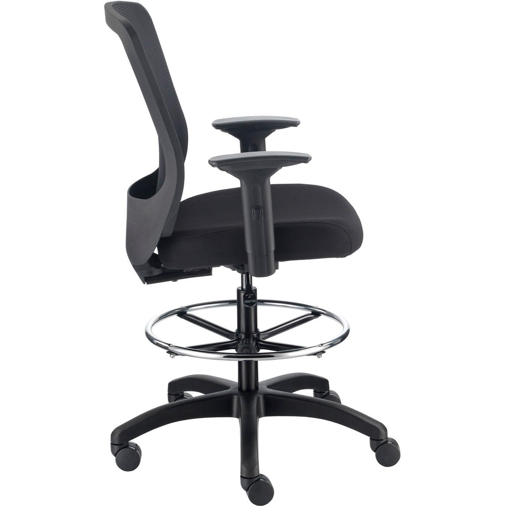 Mesh Back Task Stool Black Adjustable Arms High Back