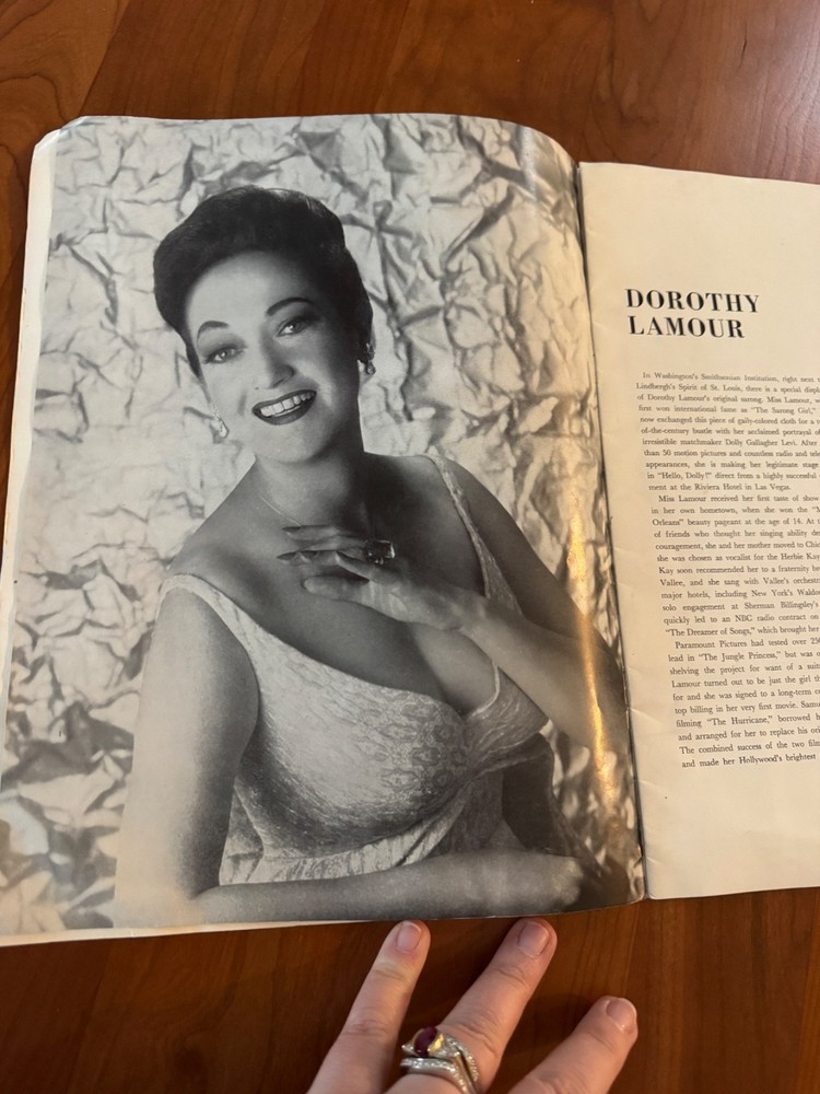FREE SHIP! 1967 Dorothy Lamour Hello, Dolly! Program