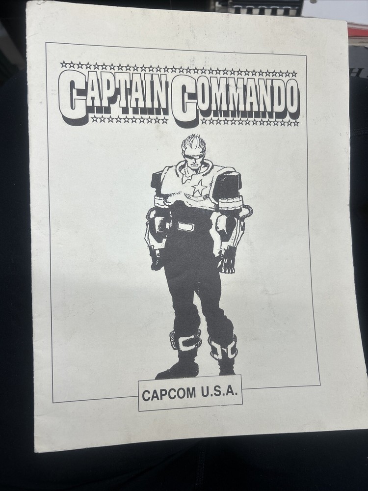 Capcom CAPTAIN COMMANDO Arcade Video Game Manual - good used original