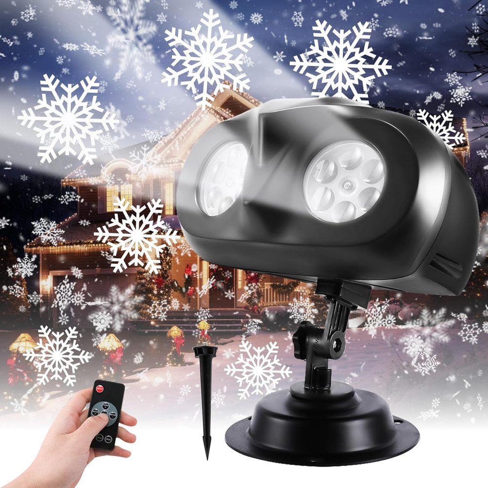 Christmas Projector Lights Outdoor, Dynamic Snowflake Projector with Remote Cont
