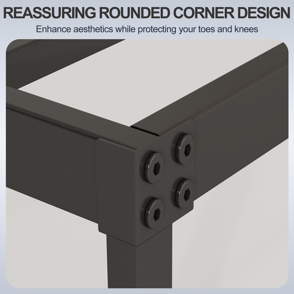 3 Inch Bed Frame Queen Size Low Profile, Metal Platform Low Bed Frame, Heavy ...