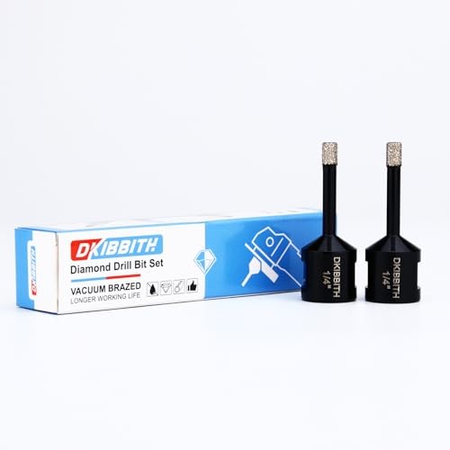1/4 Inch Dry Diamond Core Drill Bits Set 2 pcs for Ceramic (6 mm) 1/4" x2pc