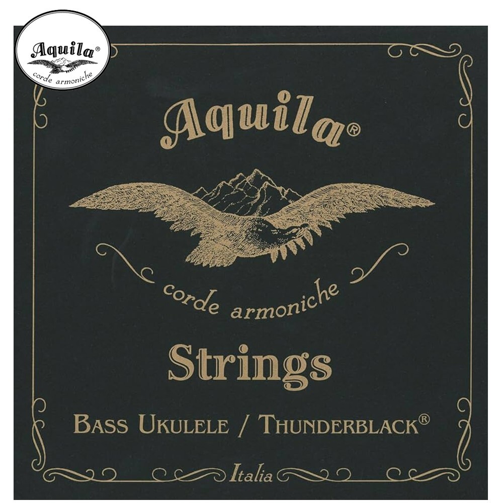 Aquila 140U Thunderblack 4-String Bass Ukulele Strings - Black