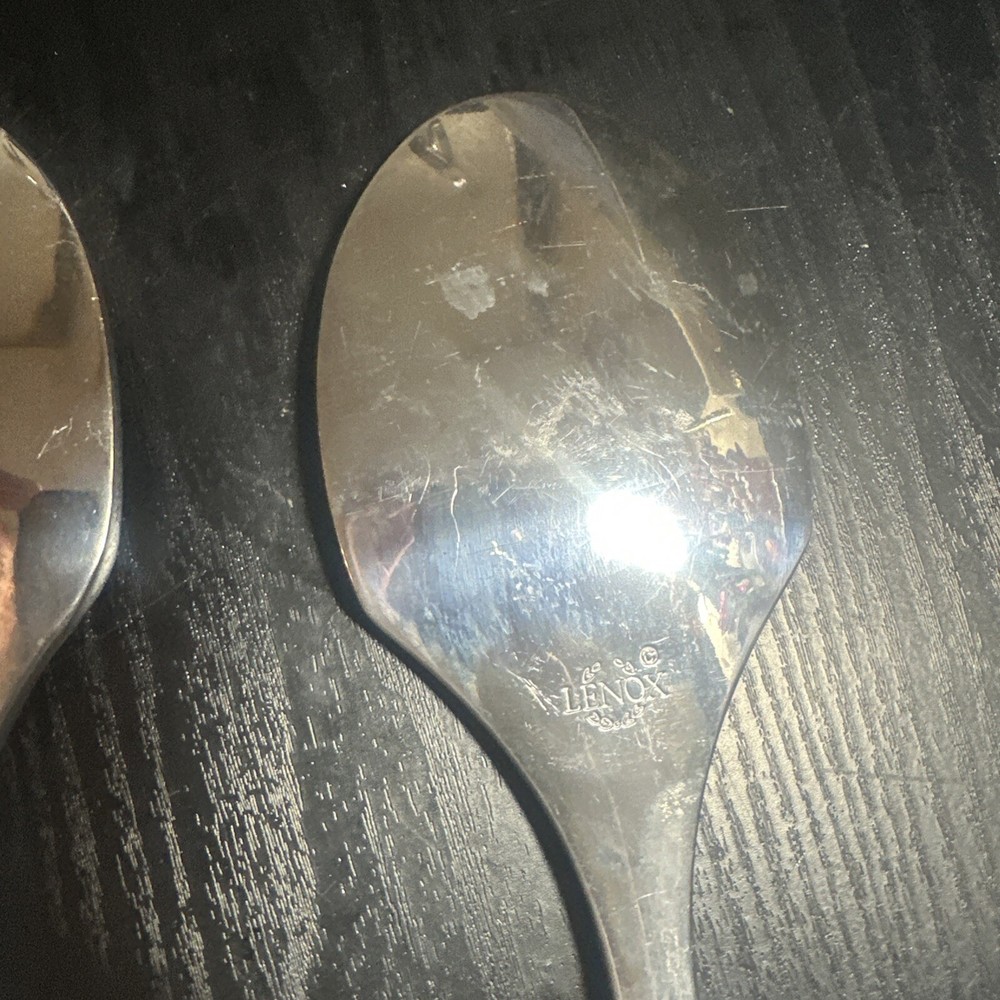 Lenox Salad Serving Set Fork And Spoon Fruit Pattern Heavy