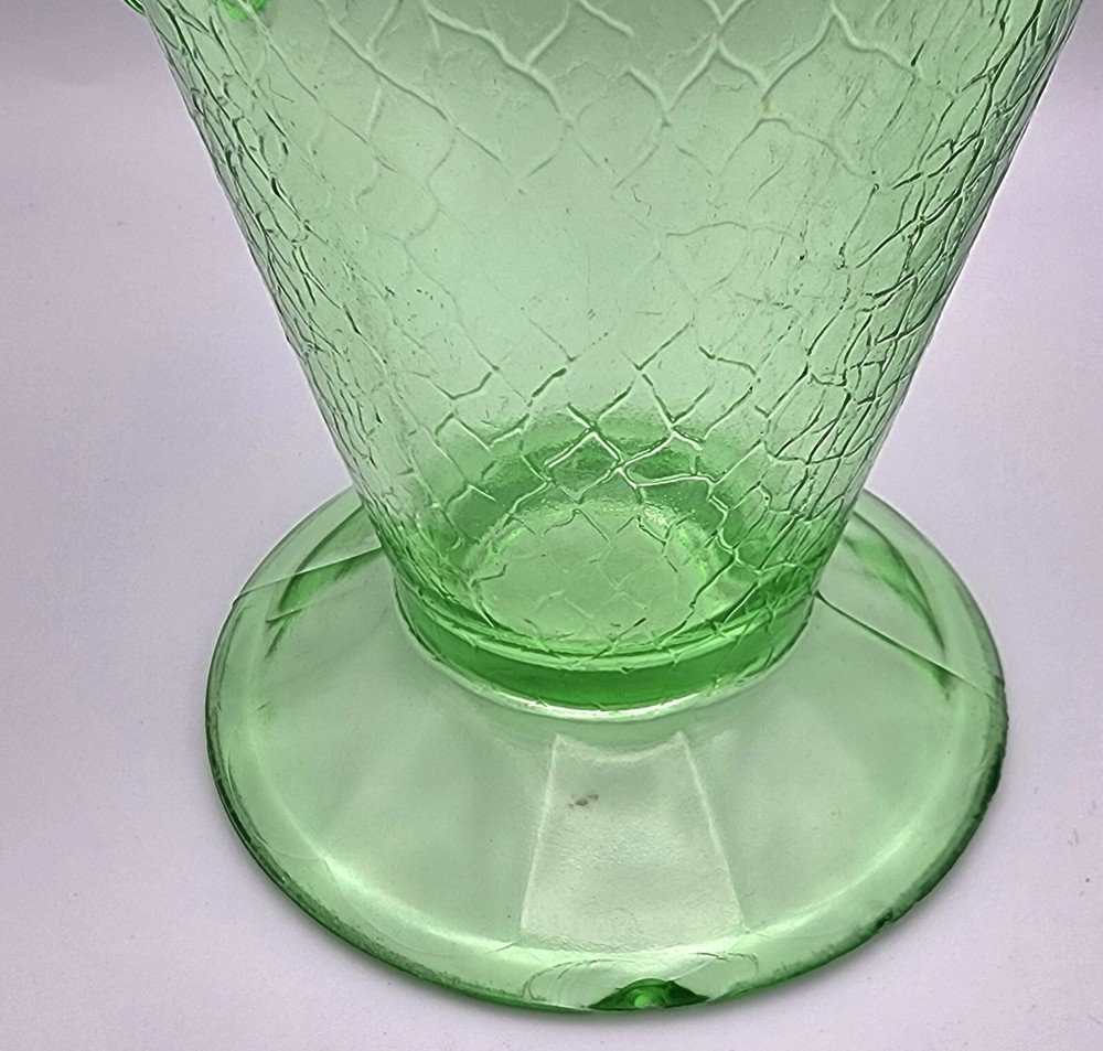 Depression McKee Crackle Uranium Glow Pitcher